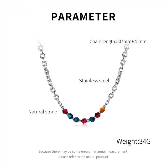 Colier inox mix cu pietre naturale colorate [7]