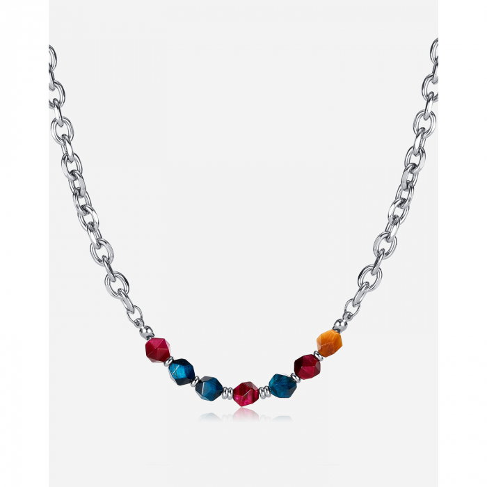 Colier inox mix cu pietre naturale colorate [15]
