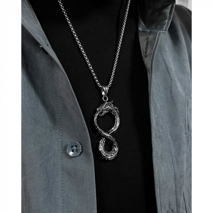 Colier inox Ouroboros 70 cm [9]
