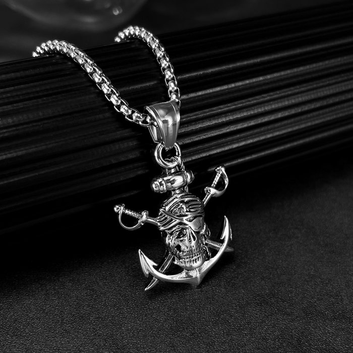Colier inox Pirat Skull din – Simbol al Libertății și Curajului [3]