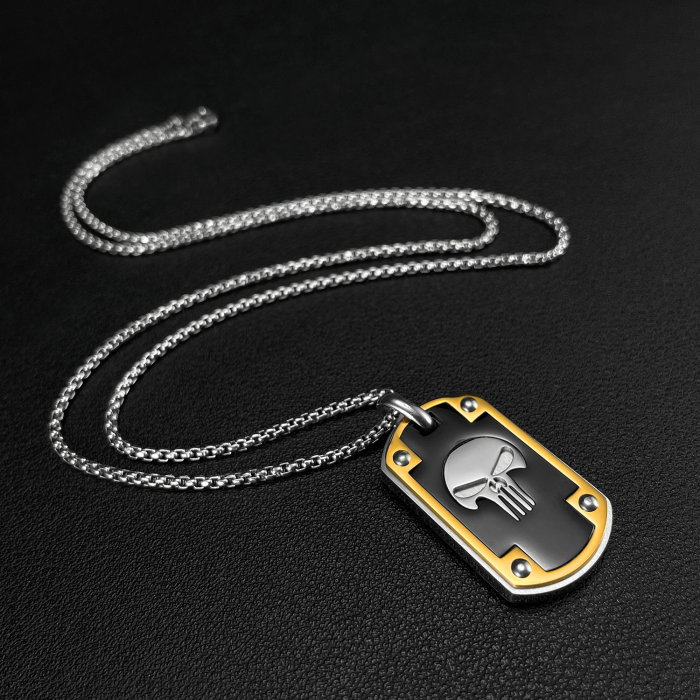 Colier inox placuta cu craniu [11]