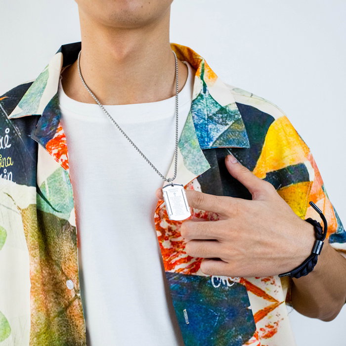 Colier inox placuta cu rugaciune 55 cm [2]