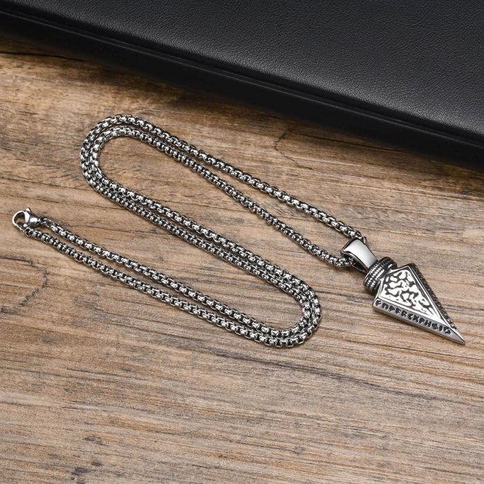 Colier inox sageata Viking 60 cm [5]