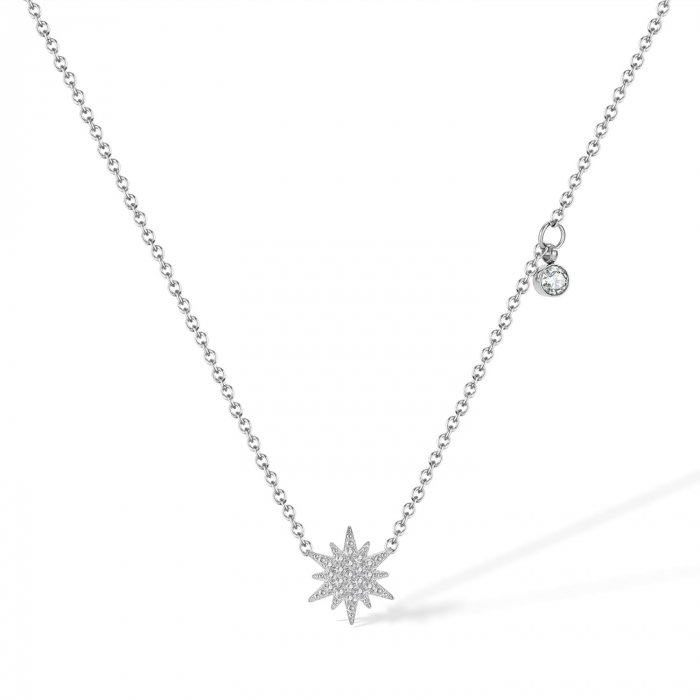 Colier inox stea cu zirconii [1]