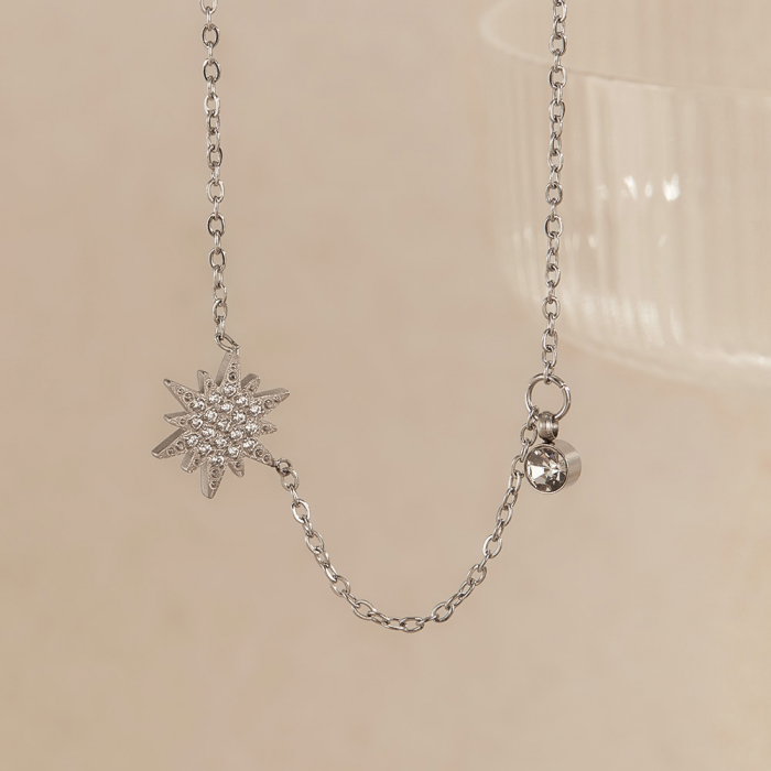 Colier inox stea cu zirconii [3]