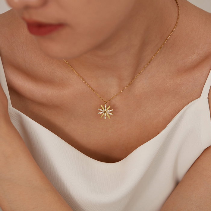 Colier inox steluta cu zirconii [3]