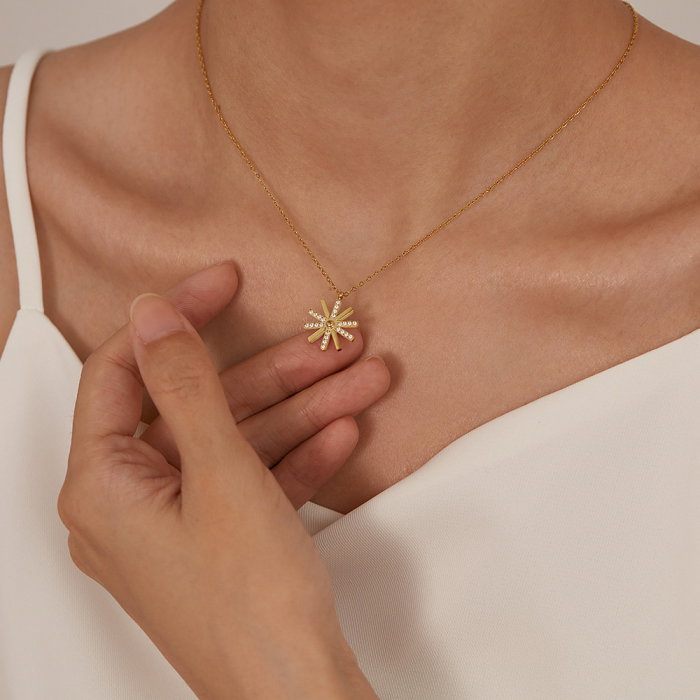 Colier inox steluta cu zirconii [2]