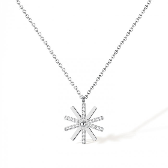 Colier inox steluta cu zirconii [1]