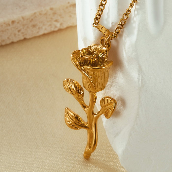 Colier inox trandafir [5]