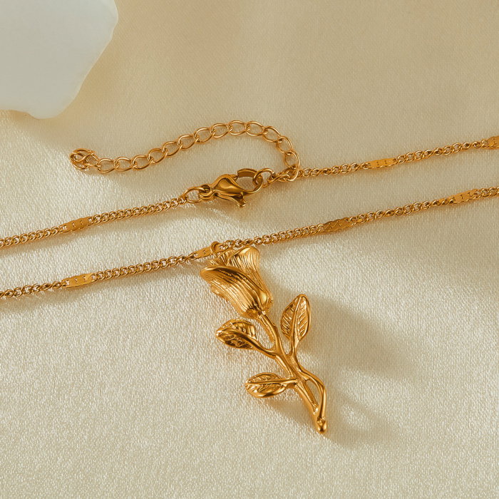 Colier inox trandafir [2]