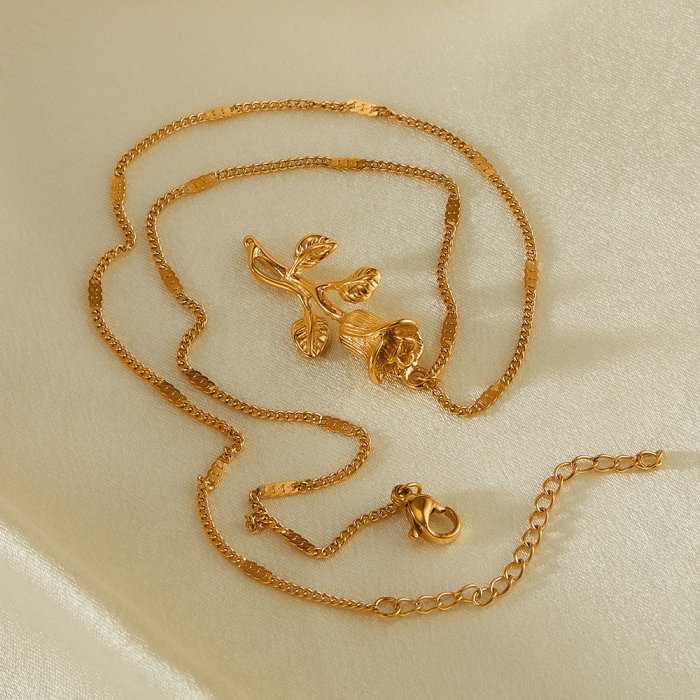 Colier inox trandafir [7]