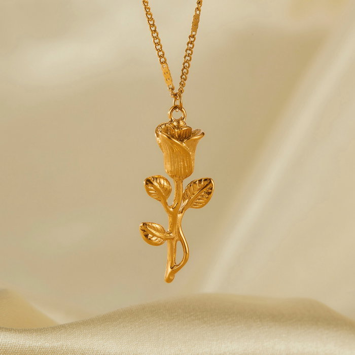 Colier inox trandafir [10]