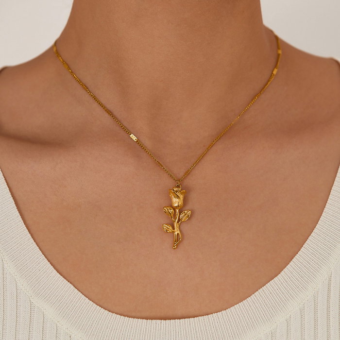 Colier inox trandafir [4]