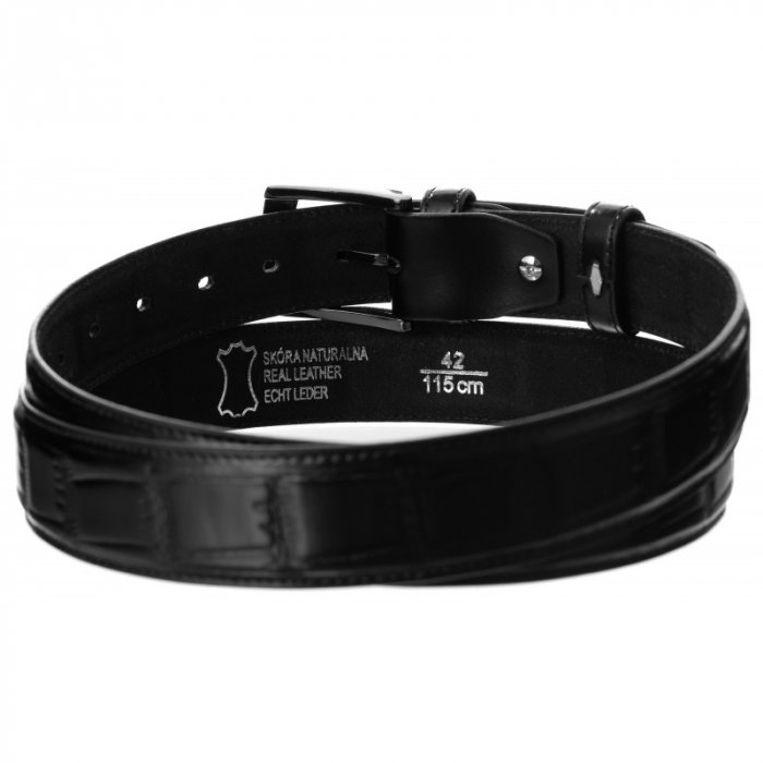 Curea barbati CRLG110, Neagra, Piele naturala, 3,4 cm latime [4]