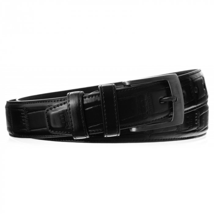 Curea barbati CRLG110, Neagra, Piele naturala, 3,4 cm latime [2]