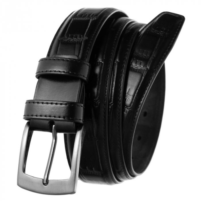 Curea barbati CRLG110, Neagra, Piele naturala, 3,4 cm latime [1]