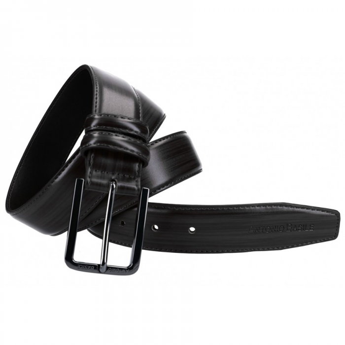 Curea barbati CREGP6 Neagra, Piele naturala (fata) + Piele ecologica (spate) [1]