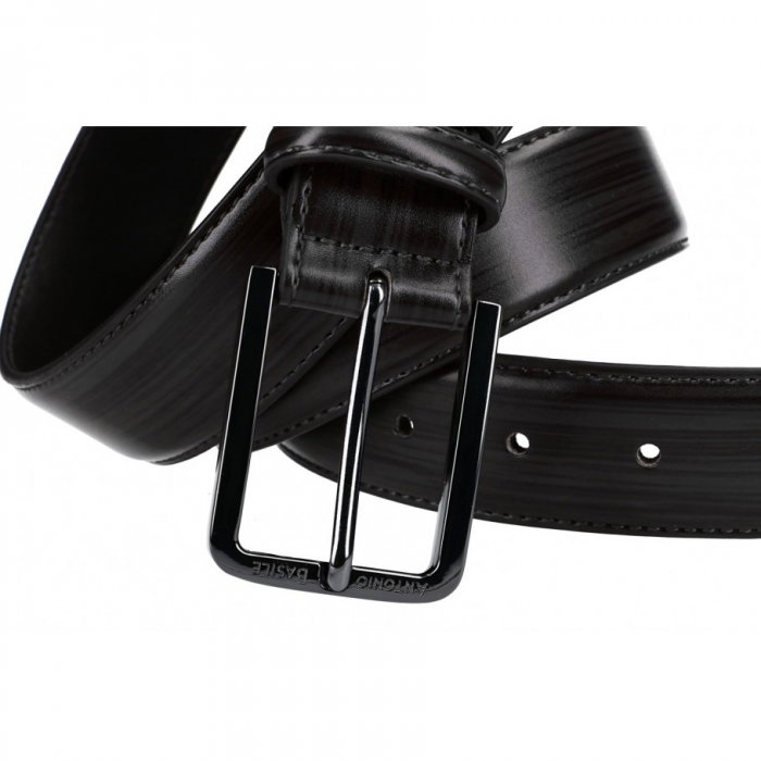 Curea barbati CREGP6 Neagra, Piele naturala (fata) + Piele ecologica (spate) [2]