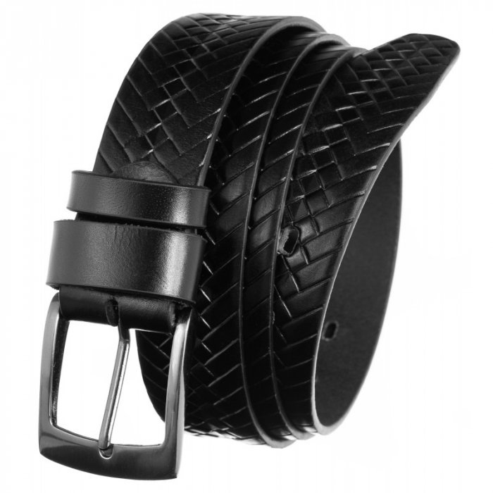 Curea barbati CRLG111, Neagra, Piele naturala, 3,4 cm latime [1]