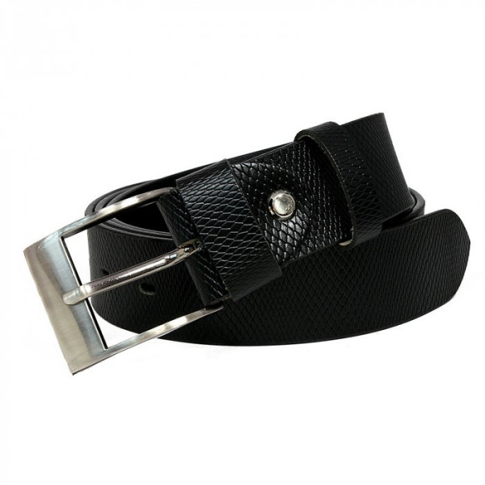 Curea lată din piele naturala, Neagra, Cavaldi, model sarpe, Latime 3,8 cm, CRLG03 [1]