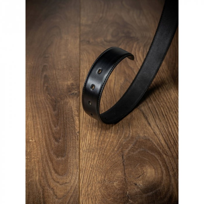 Curea barbati eleganta din piele naturala, Latime 3,4 cm, Neagra, CRLG05 [3]