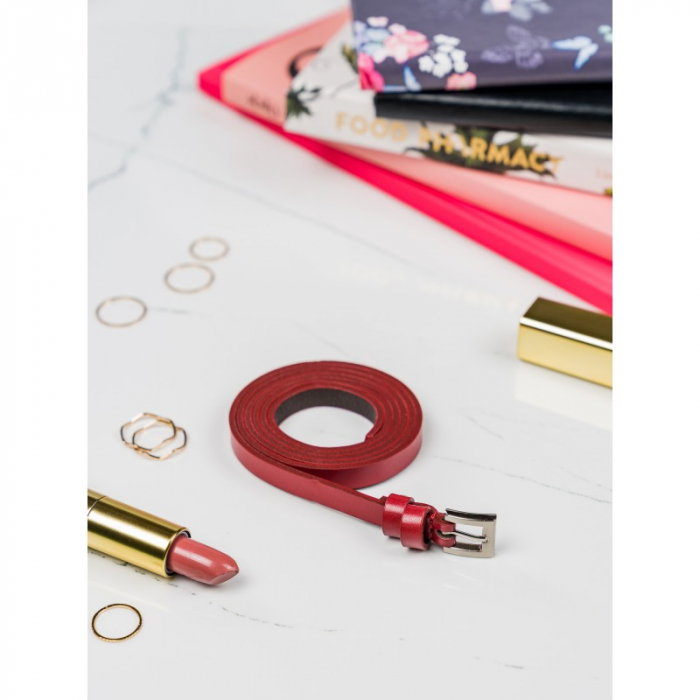 Curea Dama din piele naturala rosie CRLG106 - Latime 1 cm [1]