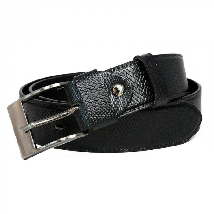 Curea lată din piele naturala, Neagra, Cavaldi, model sarpe, Latime 4 cm, CRLG04 [1]