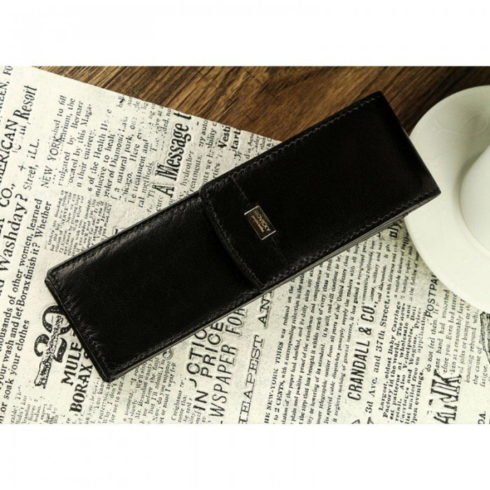 Etui stilou de lux din piele naturala Rovicky, Negru, HUS01 [3]