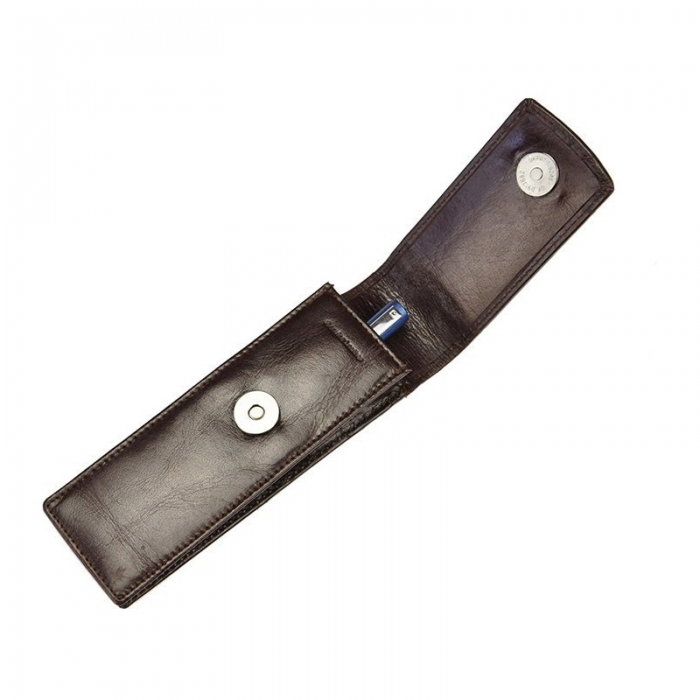 Etui stilou de lux din piele naturala Rovicky, Maron, HUS04 [3]