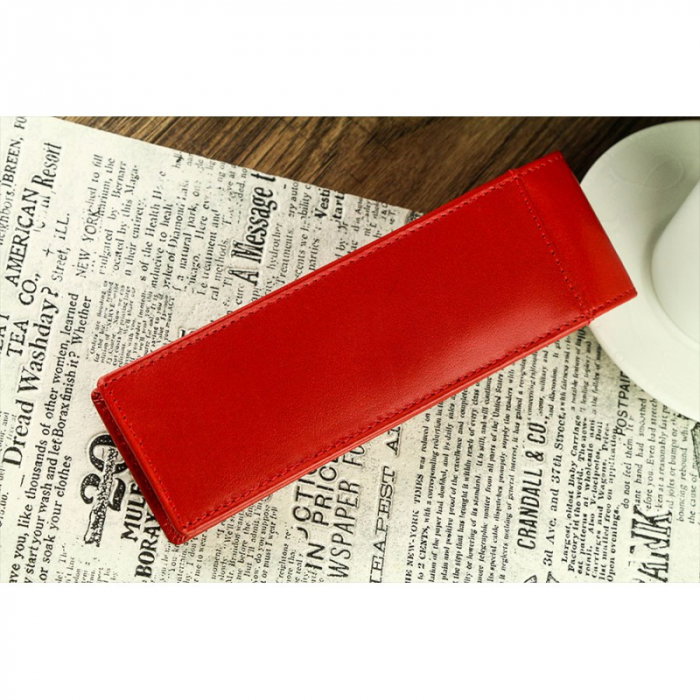 Etui stilou de lux din piele naturala Rovicky, Rosu, HUS05 [3]