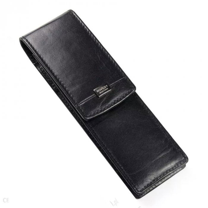 Etui stilou de lux din piele naturala Rovicky, Negru, HUS01 [1]