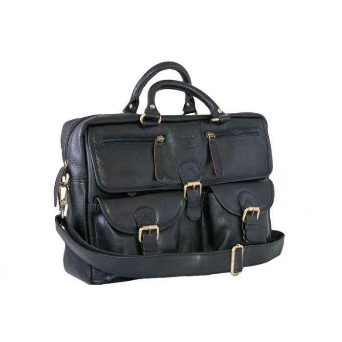 Geanta casual din piele naturala, GEAG1, Neagra [1]