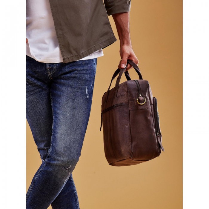 Geanta casual din piele naturala de calitate marca Always Wild [7]