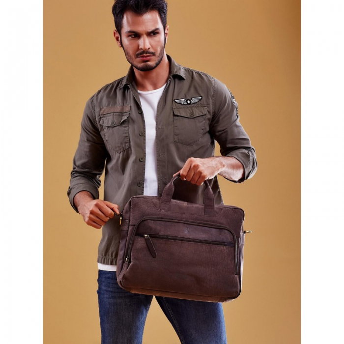 Geanta casual din piele naturala de calitate marca Always Wild [11]
