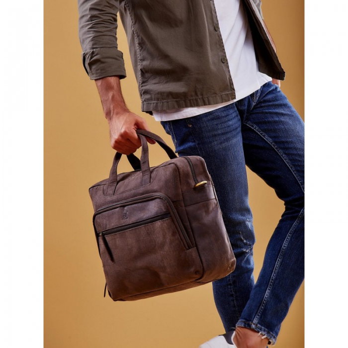 Geanta casual din piele naturala de calitate marca Always Wild [9]