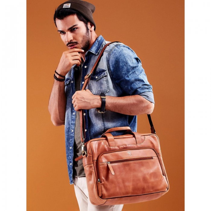 Geanta casual din piele naturala de calitate marca Always Wild - GEA411 [8]