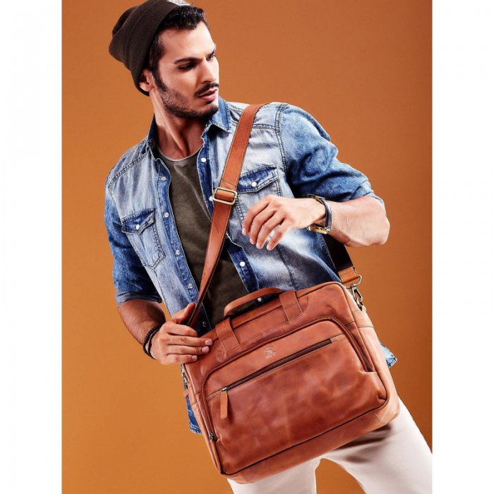 Geanta casual din piele naturala de calitate marca Always Wild - GEA411 [6]