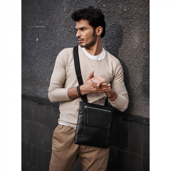 Geanta de umar plata pentru barbati din piele naturala Always Wild [4]