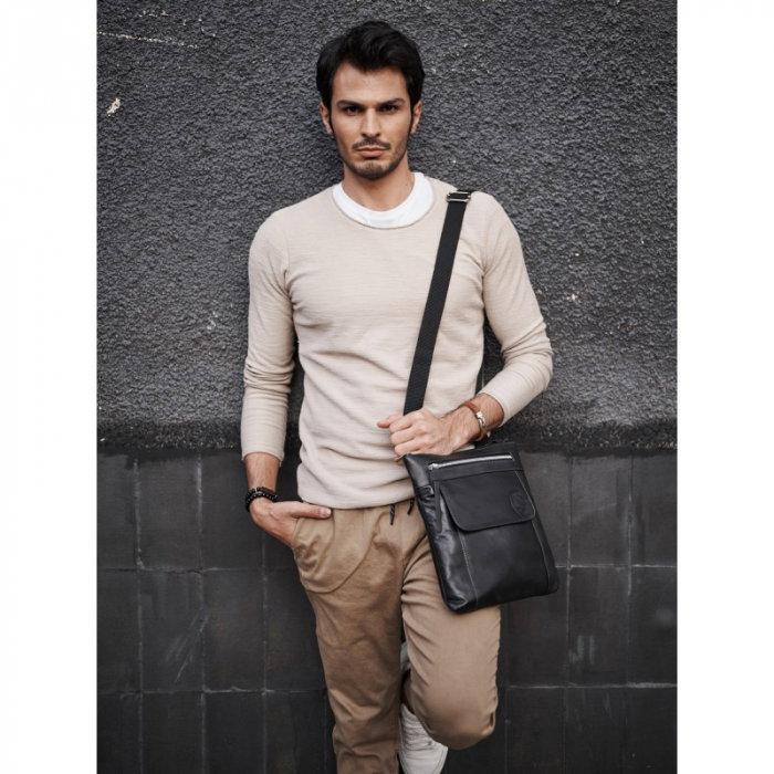 Geanta de umar plata pentru barbati din piele naturala Always Wild [5]