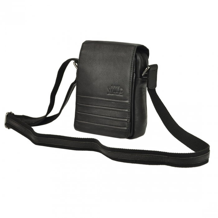 Geanta pentru umar din piele naturala Always Wild, Neagra [1]