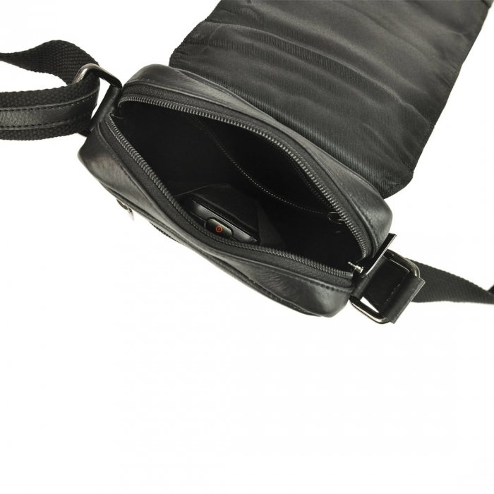 Geanta pentru umar din piele naturala Always Wild, Neagra [3]