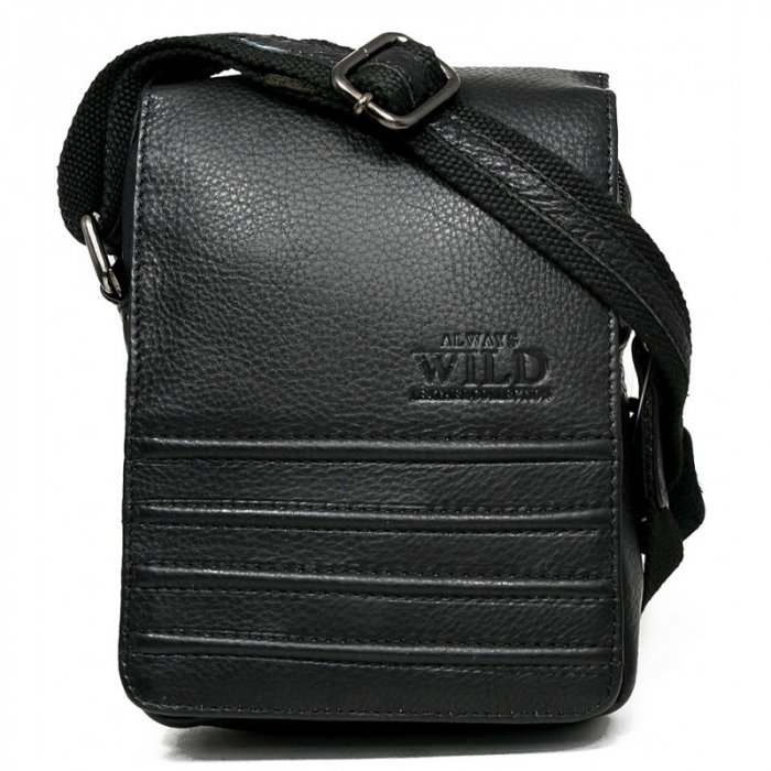 Geanta pentru umar din piele naturala Always Wild, Neagra [7]