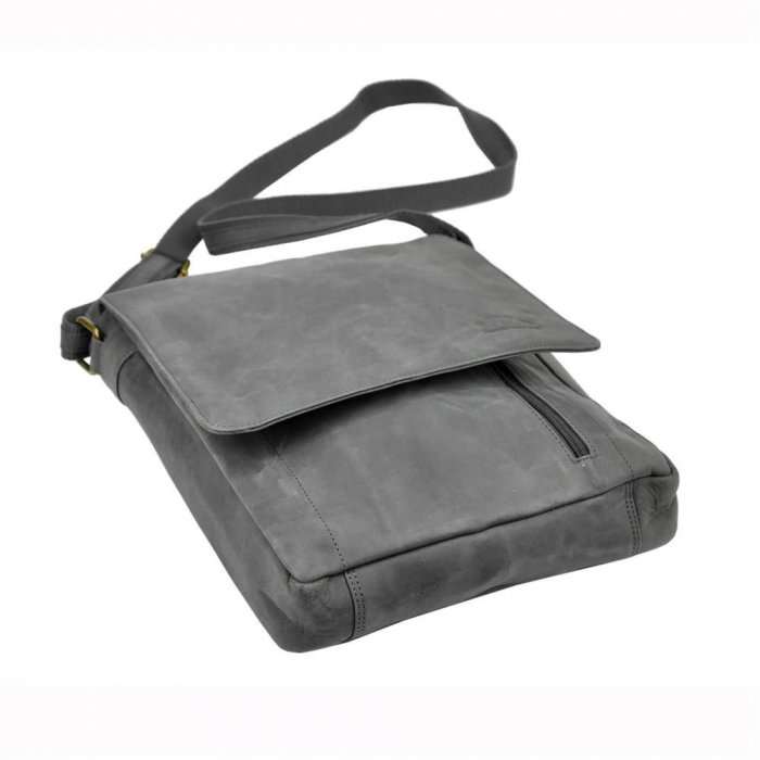 Geanta pentru umar din piele naturala, Always Wild, BORG3, Albastru [6]