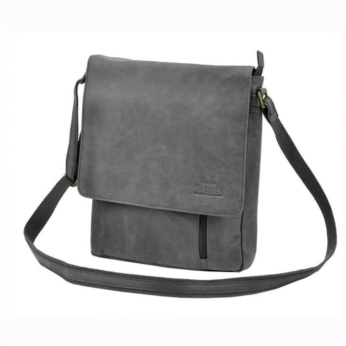 Geanta pentru umar din piele naturala, Always Wild, BORG3, Albastru [7]