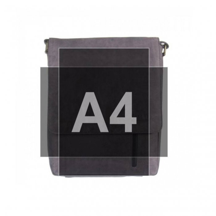 Geanta pentru umar din piele naturala, Always Wild, BORG3, Albastru [12]