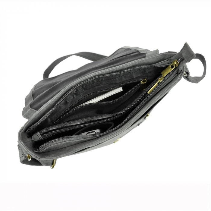 Geanta pentru umar din piele naturala, Always Wild, BORG3, Albastru [5]