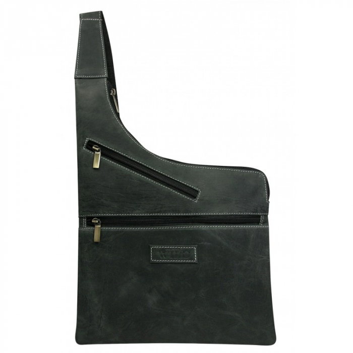 Geanta pentru umar din piele naturala, BORG6, Gri [1]