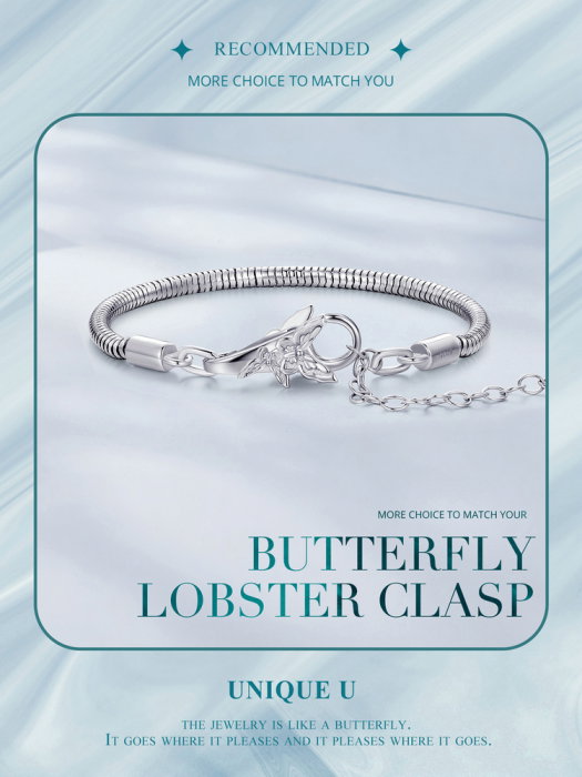 Inchizatoare dubla pentru bratara, cu  fluture [22]