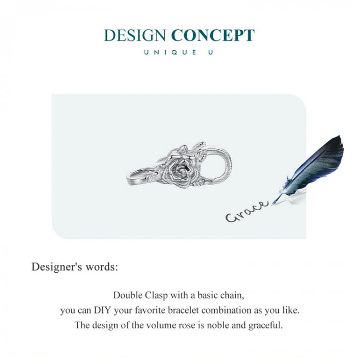 Inchizatoare dubla pentru bratara, cu  trandafir [13]