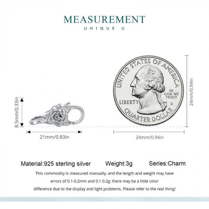 Inchizatoare dubla pentru bratara, cu  trandafir [15]